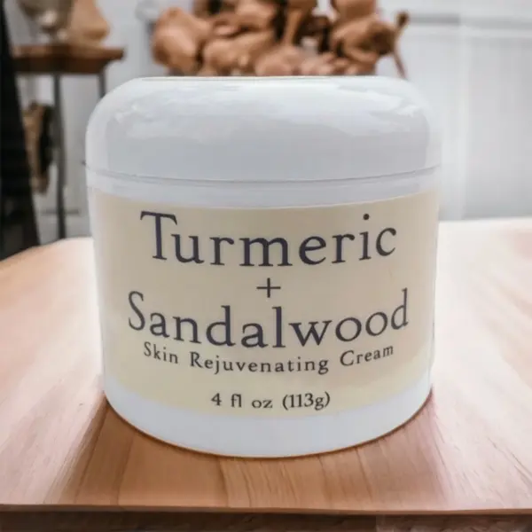 Turmeric and Sandalwood 16 ounce Skin Rejuvenating Cream; 100% Natural Ingredients: Handmade in Small Batches; Face and Body Moisturizer - Image 2