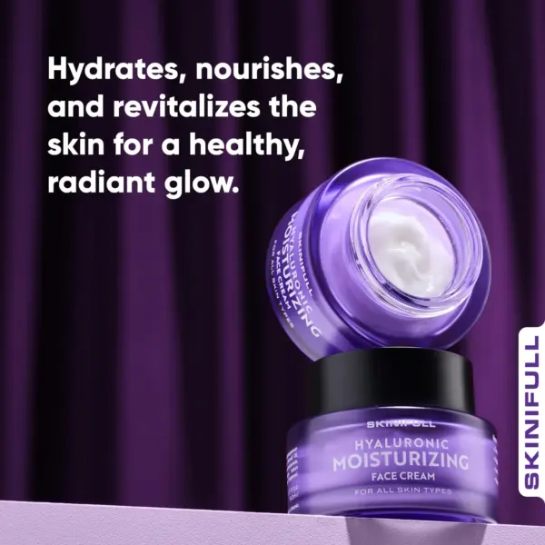 HYALURONIC MOISTURIZING FACE Cream For All Skin Types | Skinifull Deep Hydration & Nourishment - Image 2