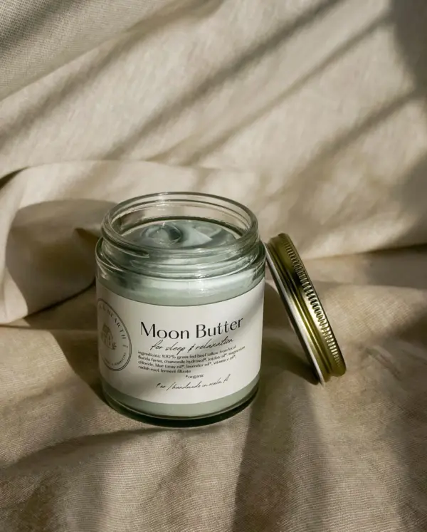 Tallow Magnesium Body Butter, Blue Tansy Grass Fed Tallow, Organic Natural Skincare, Whipped Chamomile Body Balm, Ease Muscle Pain, Dry Skin
